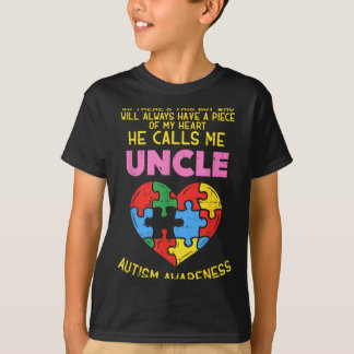 Camiseta Autism Awareness Uncle Shirt Boy Piece Of My Heart