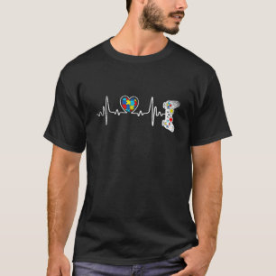 Camiseta Autism Awareness Video Game Controller Puzzle Hear