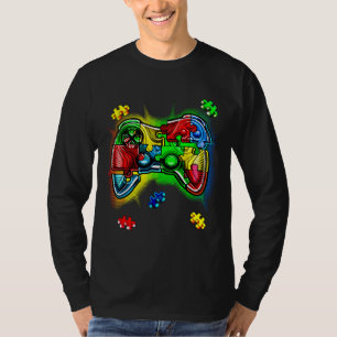 Camiseta Autism Awareness Video Game Controller Puzzle Piec