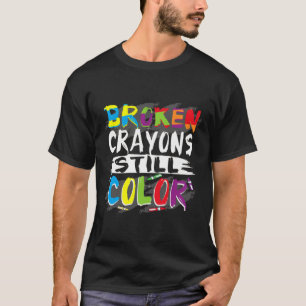 Camiseta Autism Awareness Women Rompió Crayones y sigue col