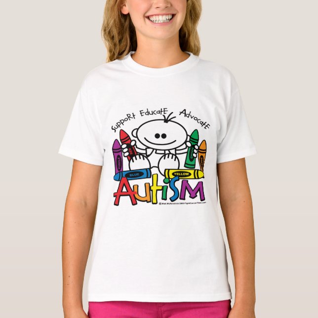 Camiseta Autism Crayons (Anverso)