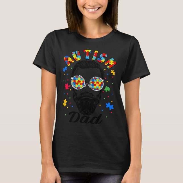 Camiseta Autism Dad Autism Awareness Family Matching Beard  (Anverso)