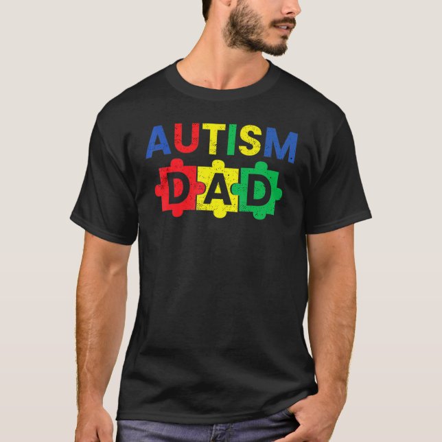Camiseta Autism Dad Fathering Autism Support Awareness Mont (Anverso)