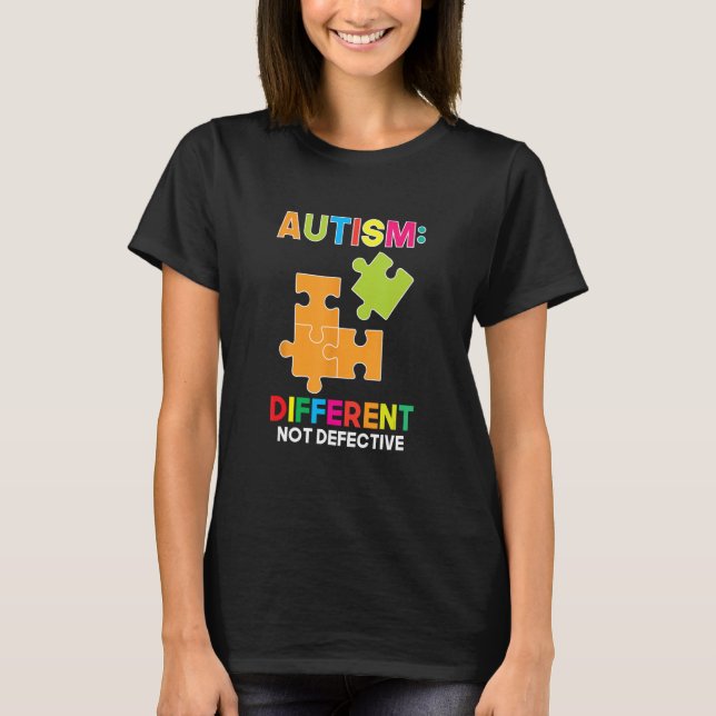 Camiseta Autism Different Not Defective Spectrum Support Ac (Anverso)