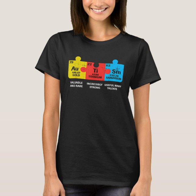 Camiseta Autism Elements Periodic Table Awareness ASD Men W (Anverso)