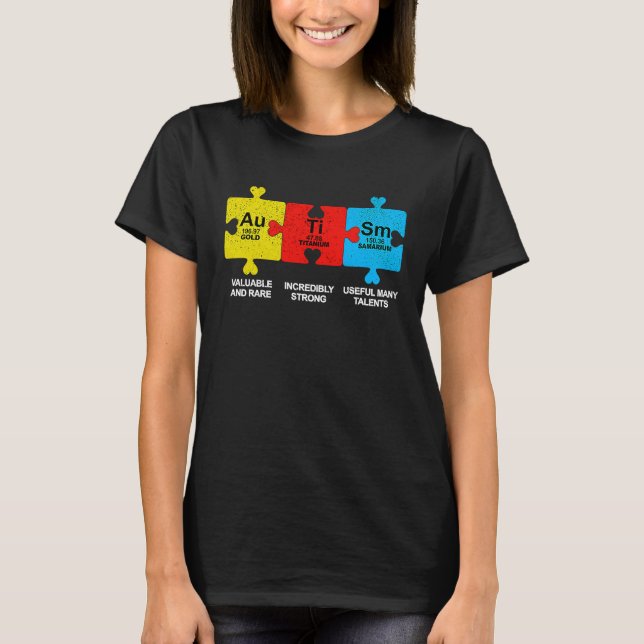 Camiseta Autism Elements Periodic Table Awareness ASD Men W (Anverso)
