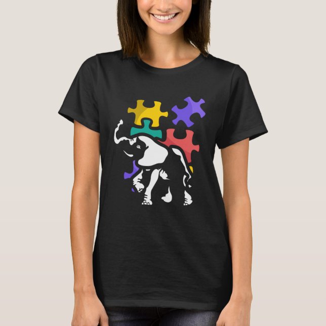 Camiseta Autism elephant autiste support ASD (Anverso)
