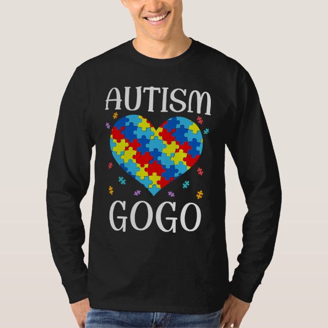 Camiseta Autism Gogo Matching Family Heart Autism Awareness (Anverso)