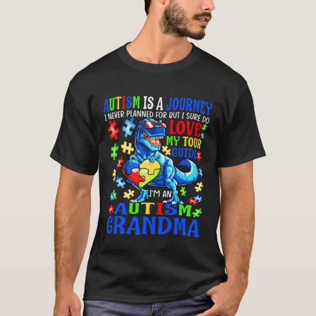 Camiseta Autism Grandma Journey Quote Autism Awareness Dino (Anverso)