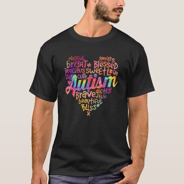 Camiseta Autism Heart Autism Awareness proud Autism Mom Dad (Anverso)