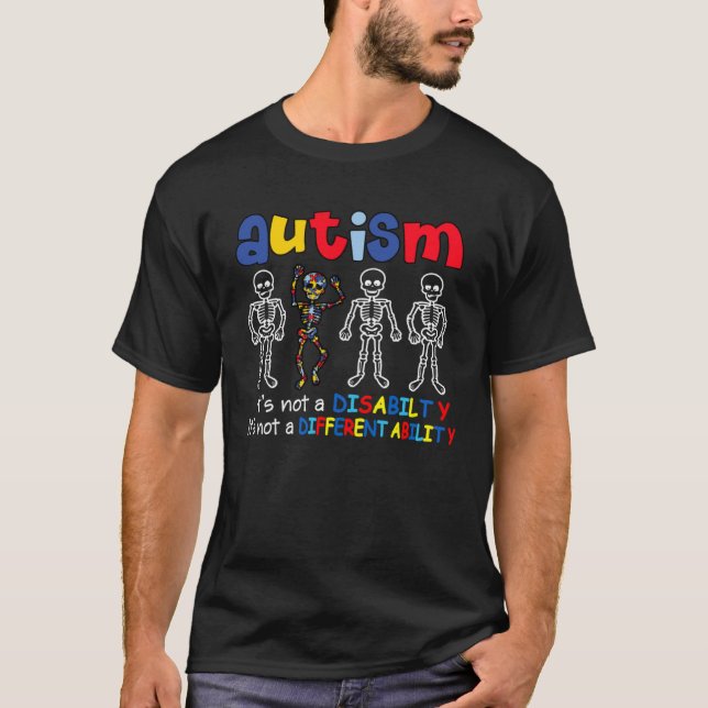 Camiseta Autism it s a different ability Dabbing Dancing Sk (Anverso)
