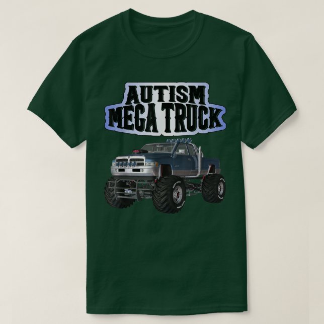 Camiseta Autism Mega Truck  (Diseño del anverso)