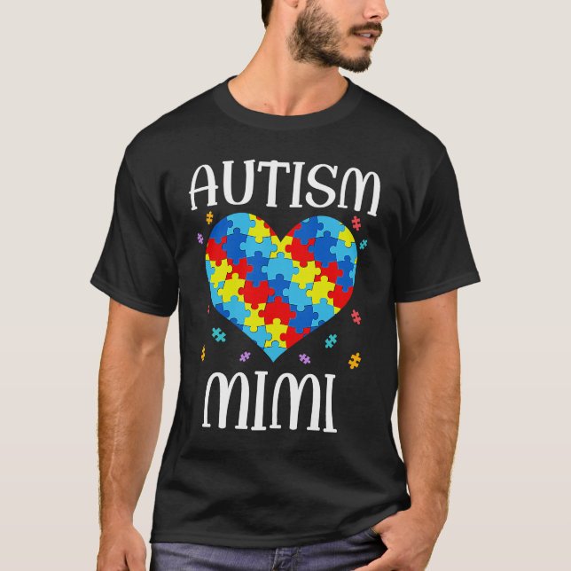 Camiseta Autism Mimi Matching Family Heart Autism Awareness (Anverso)