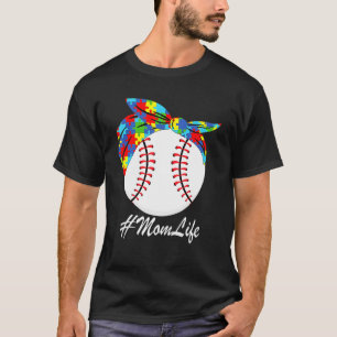 Camiseta Autism Mom Baseball Messy Bun Autism Awareness