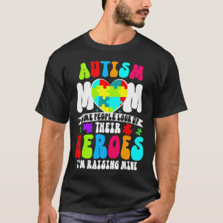 Camiseta Autism Mom Groovy Heart Puzzle Autism Awareness He