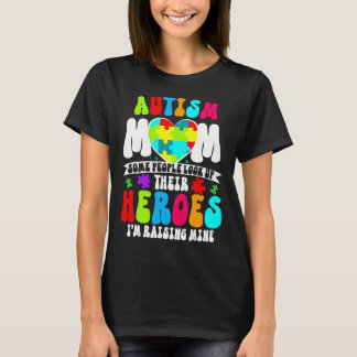 Camiseta Autism Mom Groovy Heart Puzzle Autism Awareness He