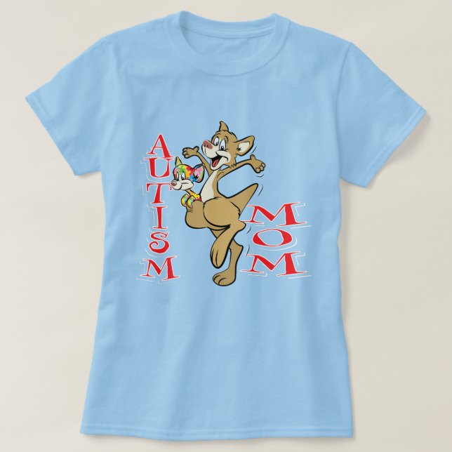 Camiseta Autism Mom - Kangaroo and Joey (Diseño del anverso)