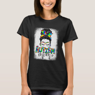 Camiseta Autism Mom Life Messy Bun Gafas de sol Bandana Mot