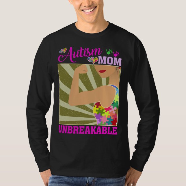Camiseta Autism Mom Unbreakable Autism Awareness For Mother (Anverso)