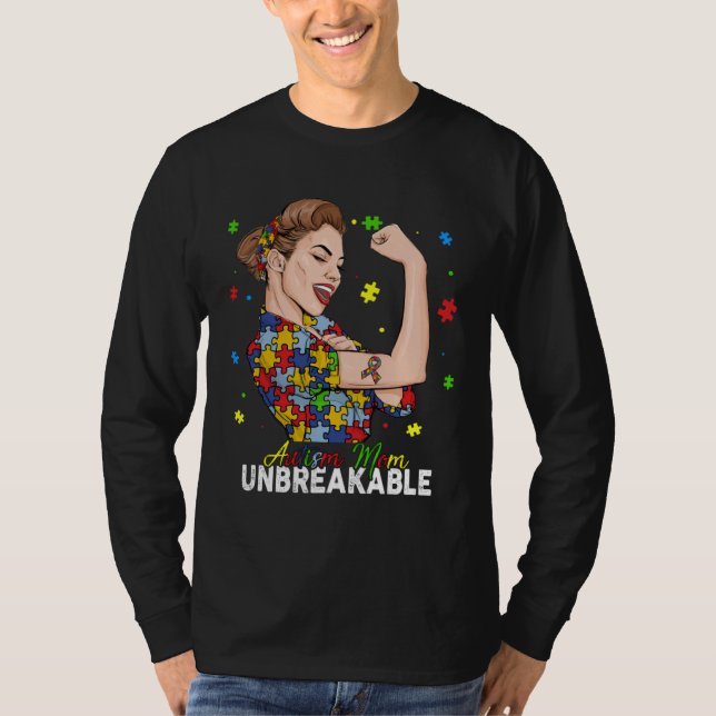 Camiseta Autism Mom Unbreakable  Puzzle Autism Awareness Mo (Anverso)