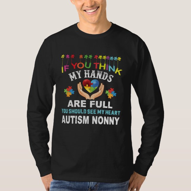 Camiseta Autism Nonny  Autism Awareness Puzzle Piece Kindne (Anverso)