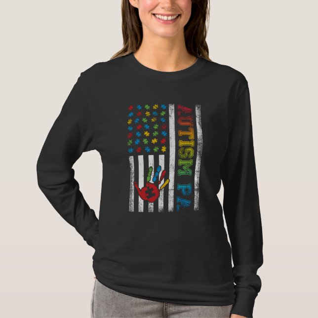 Camiseta Autism Pa American Flag Autism Awareness (Anverso)