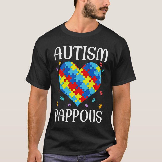 Camiseta Autism Pappous Matching Family Heart Autism Awaren (Anverso)