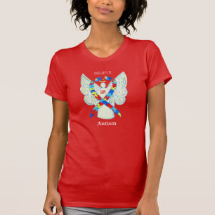 Camiseta Autism Puzzle Awareness Ribbon Angel Shirt
