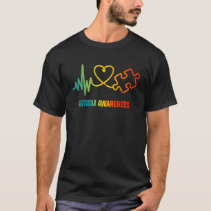 Camiseta Autism Puzzle Piece Heartbeat Conciencia del coraz