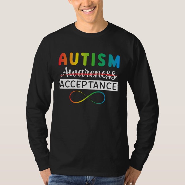 Camiseta Autism Red Instead Acceptance Not Awareness Autism (Anverso)