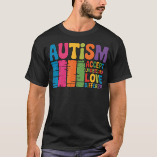 Camiseta Autism Retro Groovy Acceptance Different