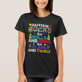 Camiseta Autism Rocks And Rolls  Autism Awareness Month