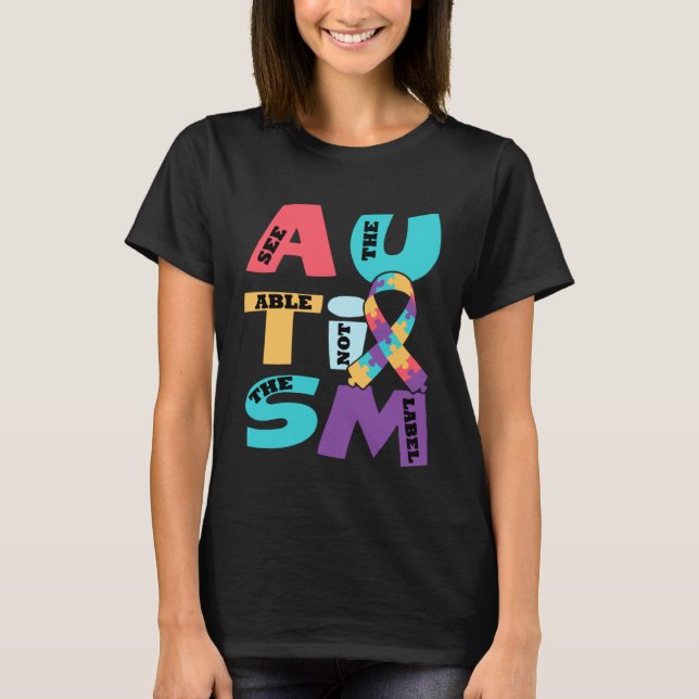 Camiseta Autism See The Able Not The Label Mother s Day (Anverso)