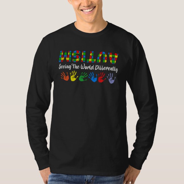 Camiseta Autism Seeing The World Differently Puzzle Upside  (Anverso)