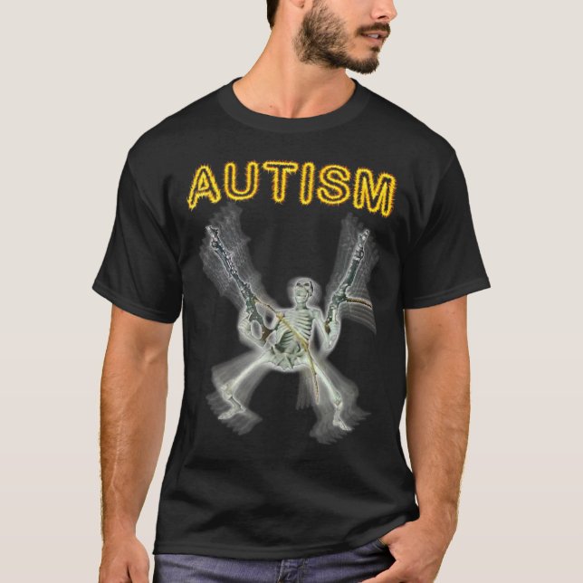 Camiseta Autism Skeleton Meme Funny Hombres Mujeres Camiset (Anverso)