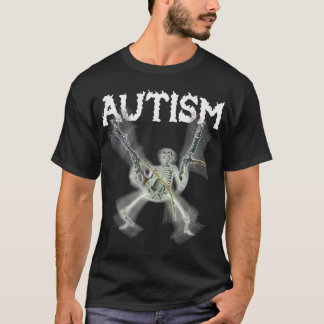 Camiseta Autism Skeleton Meme Funny Hombres Mujeres Niños S