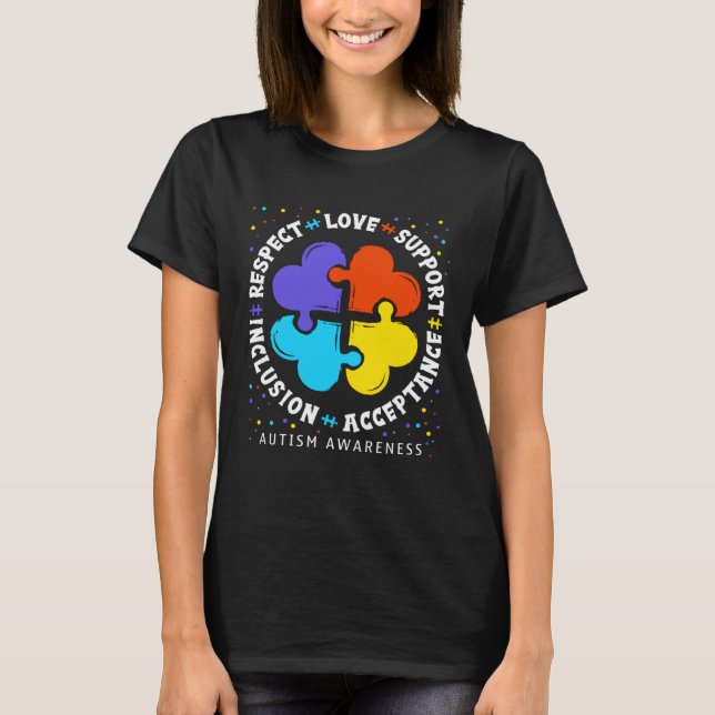 Camiseta Autism Women Men Respect Love Support Autism Aware (Anverso)