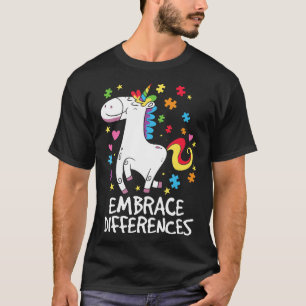 Camiseta Autismo-Abraza Diferencias Conciencia de Autismo U