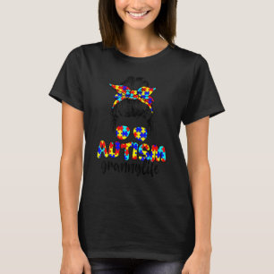 Camiseta Autismo Abuela Messny Bun Gafas de sol Bandana Aut