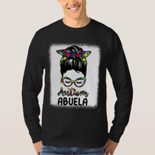 Camiseta Autismo Abuela Messy Bun despojado de la concienci