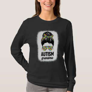 Camiseta Autismo Abuela Nana Messy Bun Autism Awareness ASD