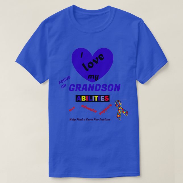 Camiseta Autismo Abuelo Conciencia De Los Regalos Autismo C (Diseño del anverso)