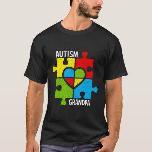 Camiseta Autismo Abuelo Rompe Piezas Y Corazón