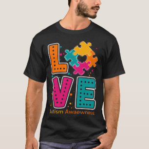 Camiseta Autismo Aceptación de conciencia infantil Amor Ele