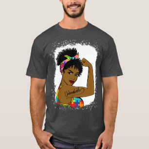 Camiseta autismo afro madre inquebrantable conciencia de au