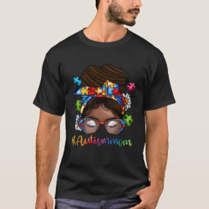 Camiseta Autismo Afro Mamá Pelo Rizado Americano Africano A