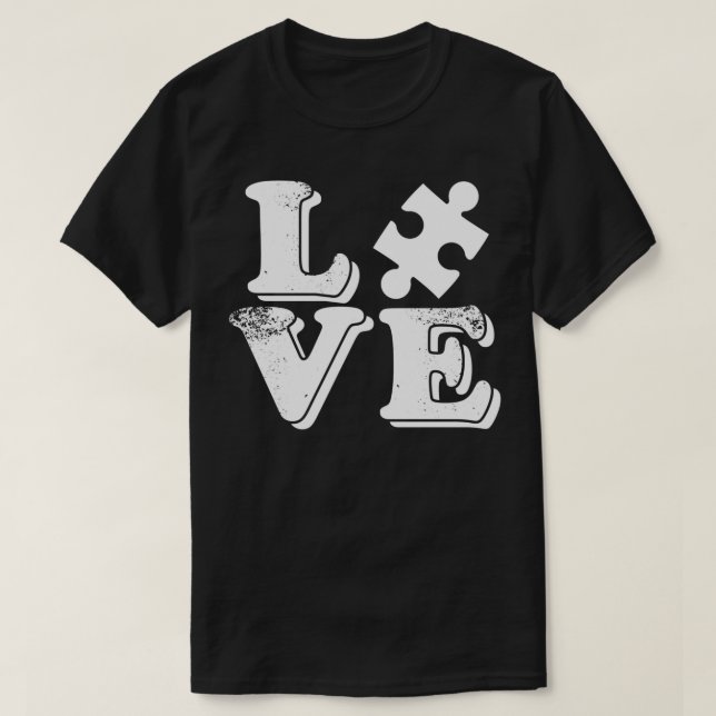 Camiseta Autismo Amor Autismo Camisas Conciencia Rompecabez (Diseño del anverso)