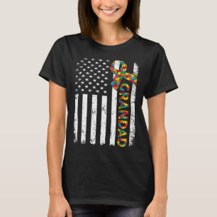 Camiseta Autismo angustiado Grandad American Flag Family Ma