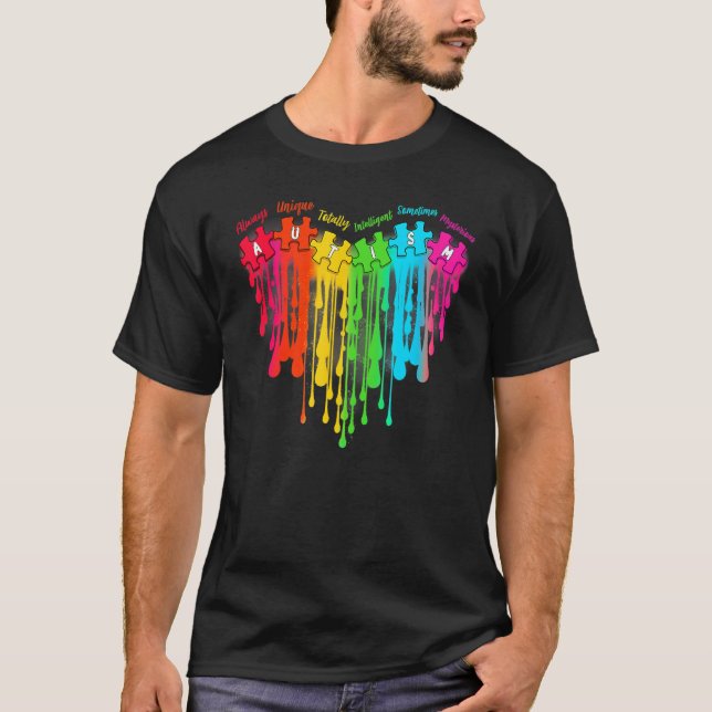 Camiseta Autismo arcoiris Conciencia Mes Rompecabezas Autis (Anverso)