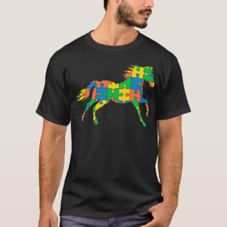 Camiseta Autismo Autismo Caballo Mes Diferencia de rompecab